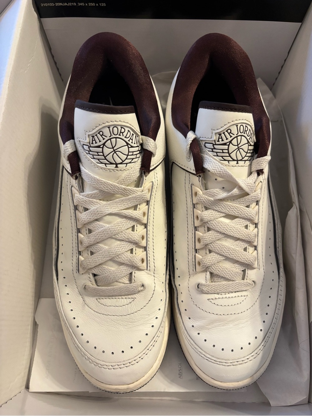 Jordan Women's Low-Top Sneakers in Cream & Dark Brown - Picture 5 of 7